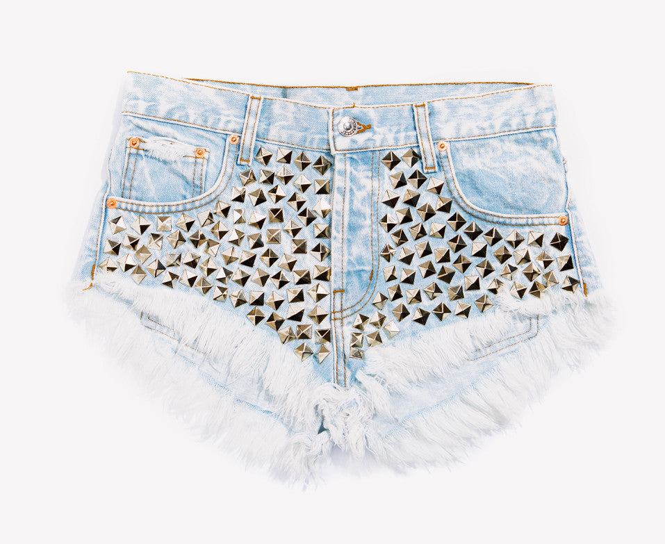 Wunderlust Pale Studded Vintage Shorts