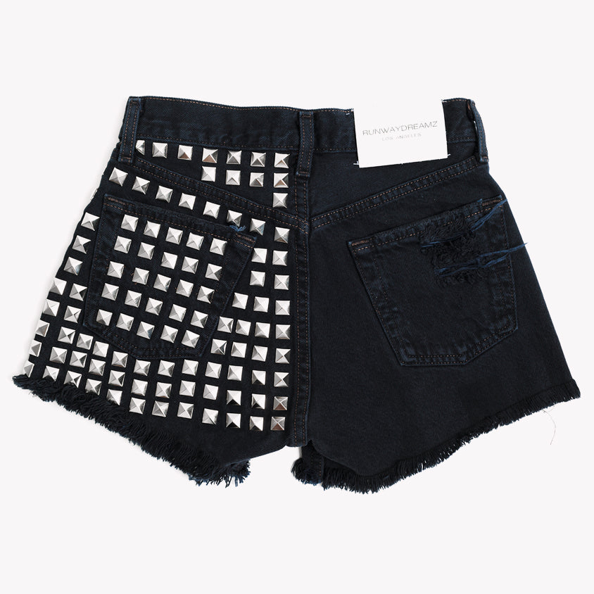 Dangers Studded Vintage Black Shorts