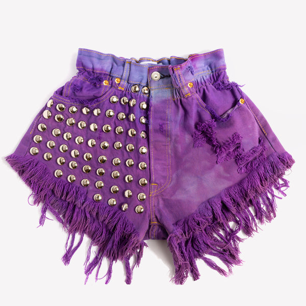 Boho Bella Dream Clouds Studded Vintage Shorts