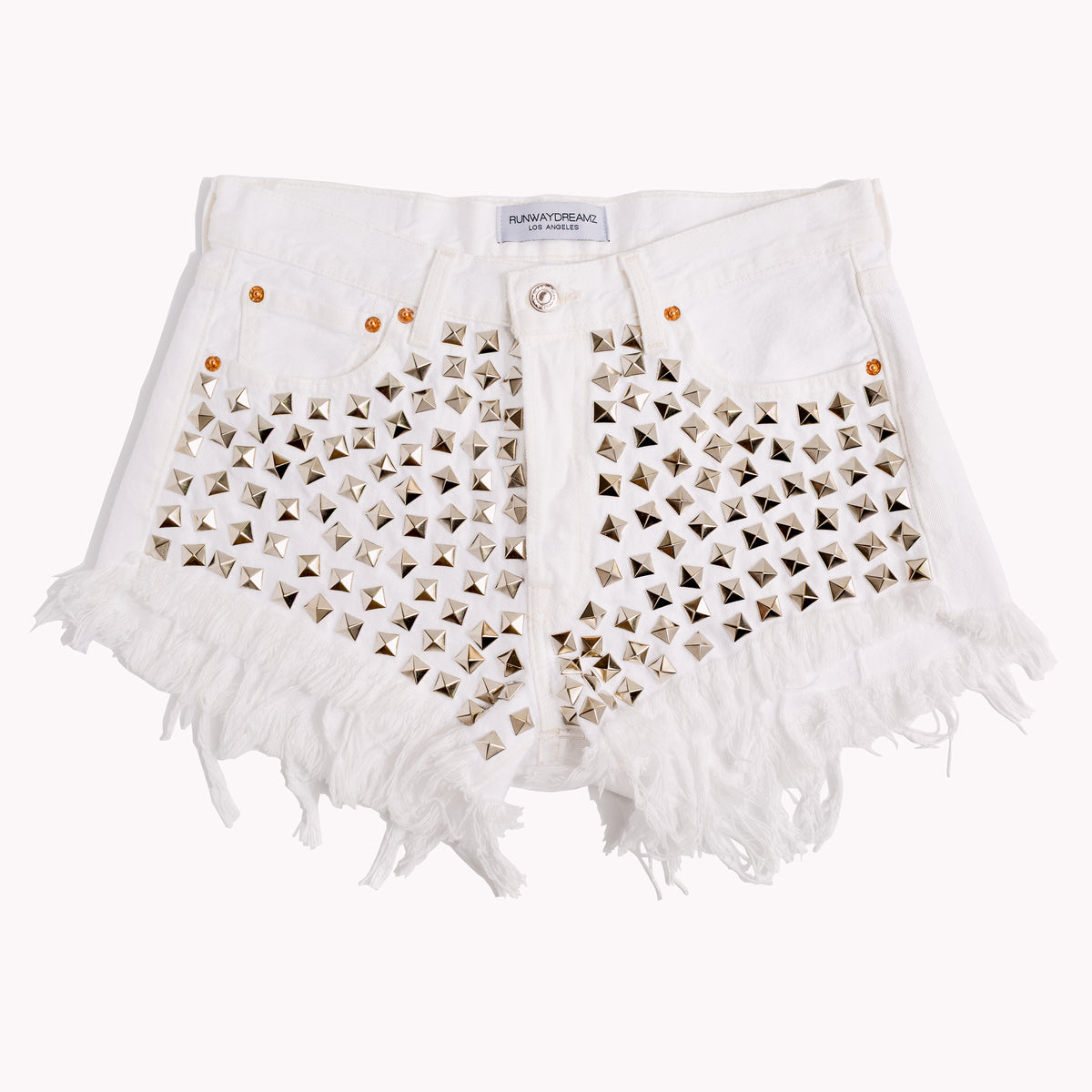 Wunderlust White Studded Vintage Shorts