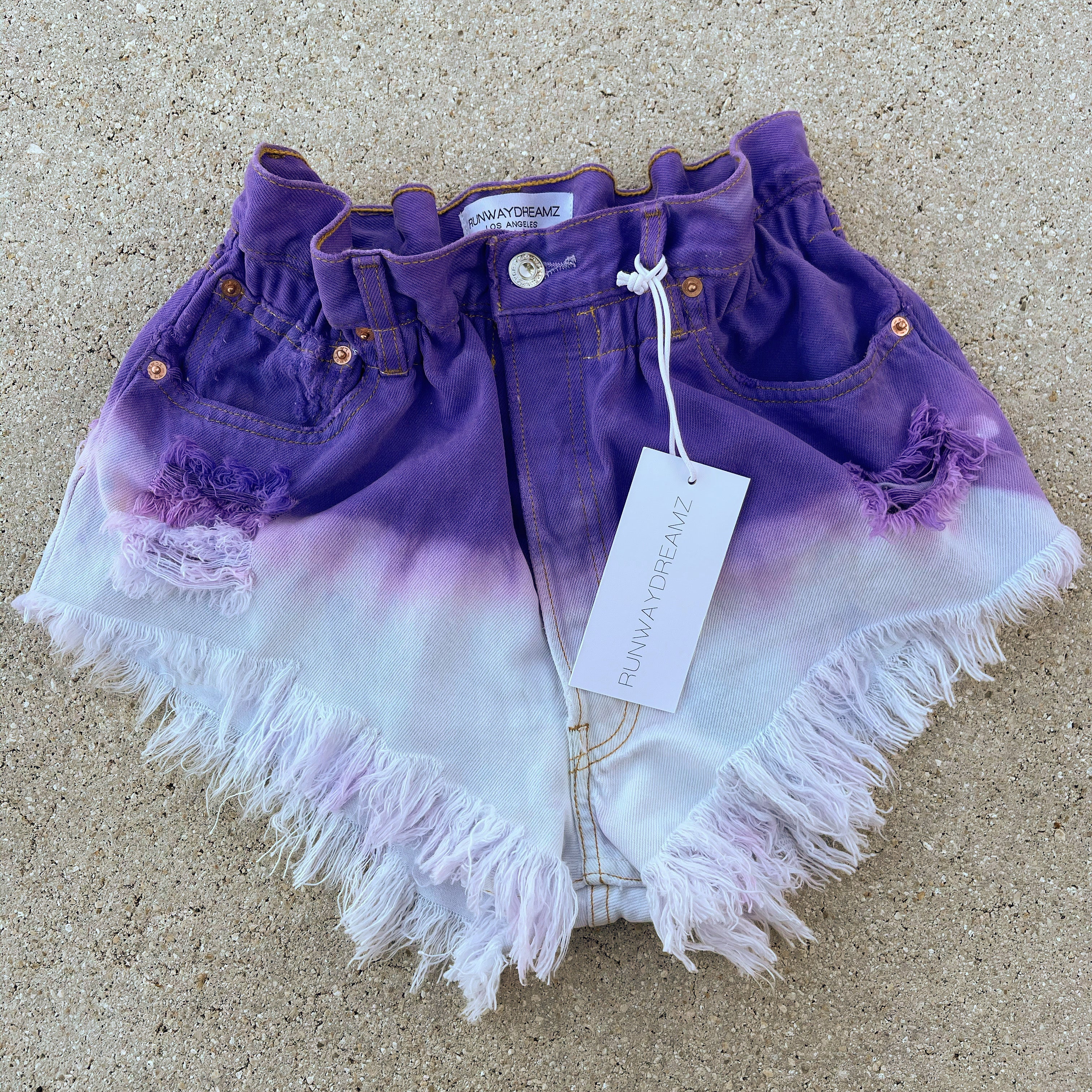 Boho Dream Purple Vintage High Waisted Shorts