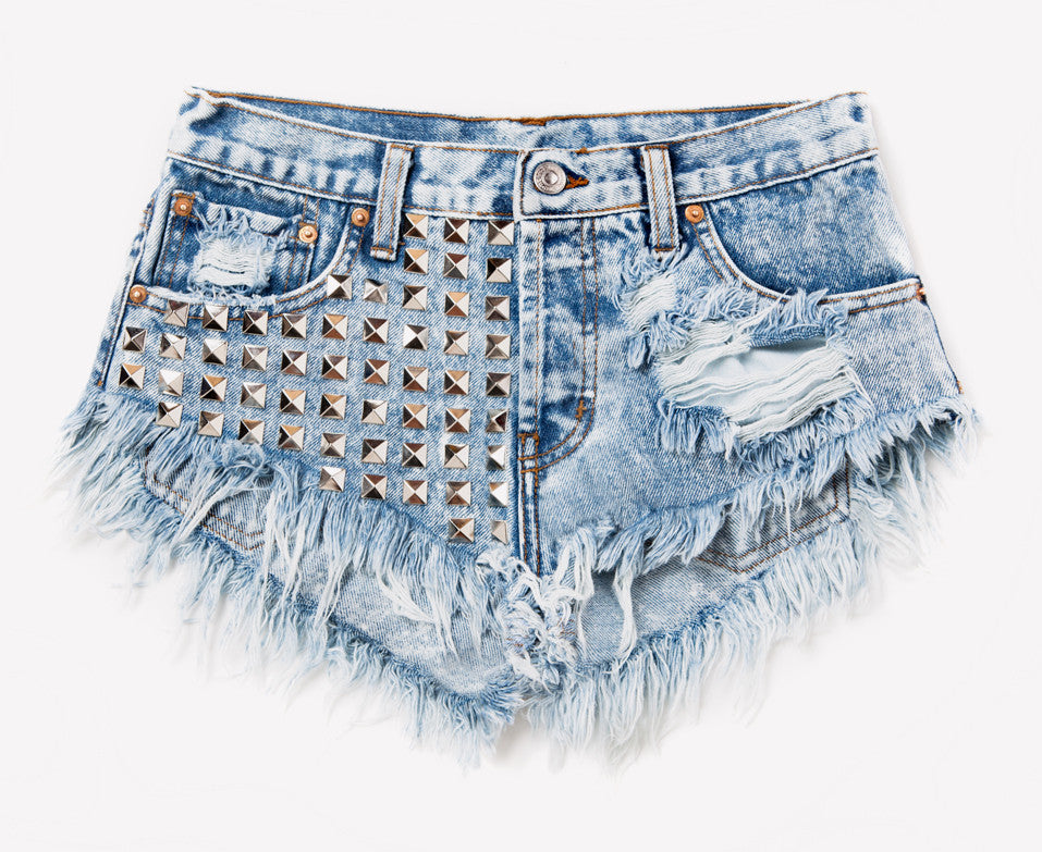 Bel Air Turquoise Studded Vintage Shorts