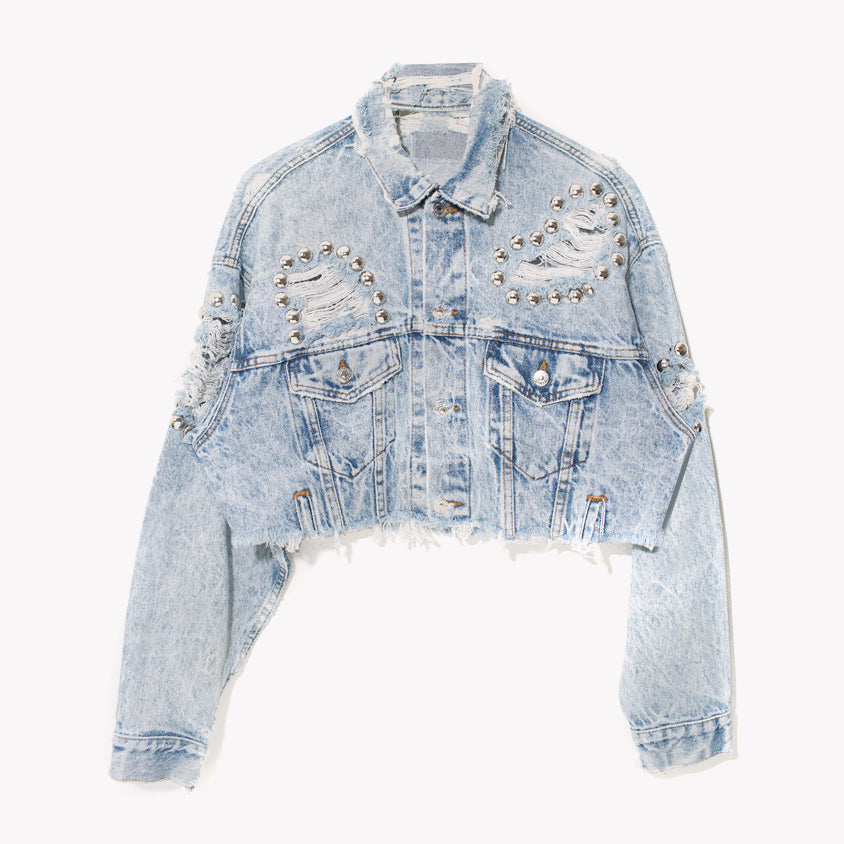 Acid Studded Denim Jacket