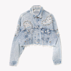 RWDZ Acid Distressed Studded Denim Jacket