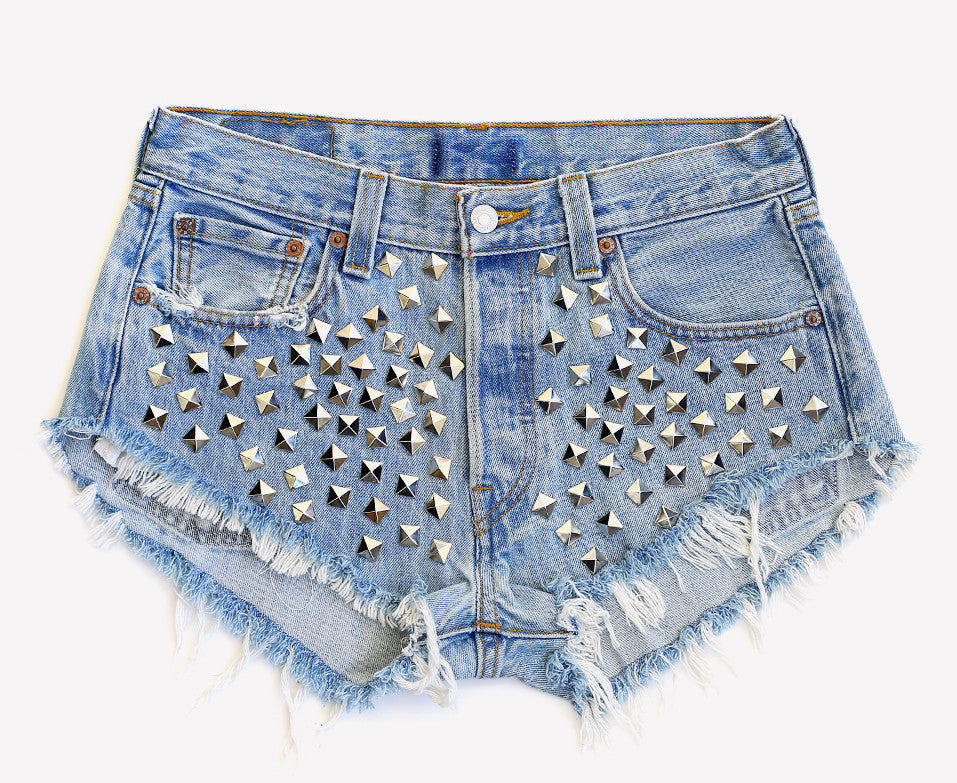 Vintage Perfect for Summer Cute Shorts Studded High Waisted Shorts Runwaydreamz Fashion Bloggers Favorite