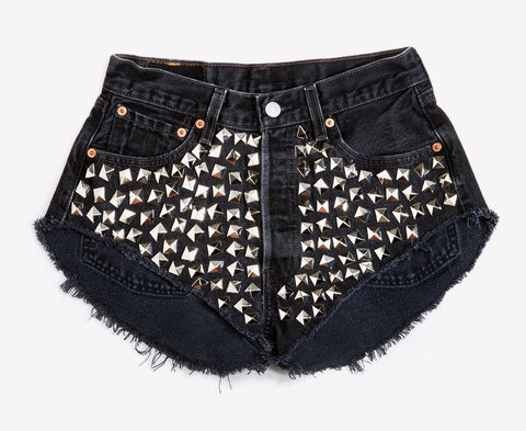 Black studded sale shorts