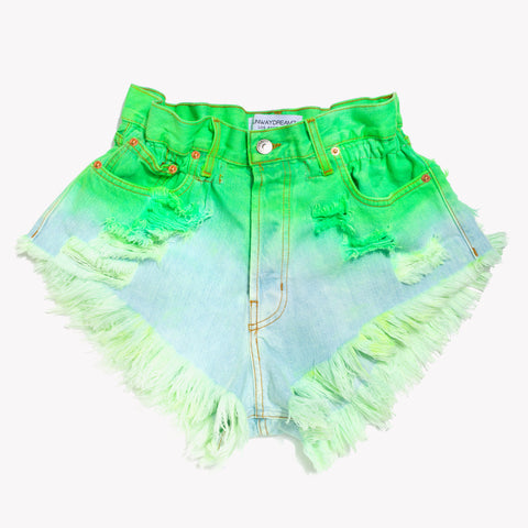 Boho Neon Tropics Vintage High Waisted Shorts