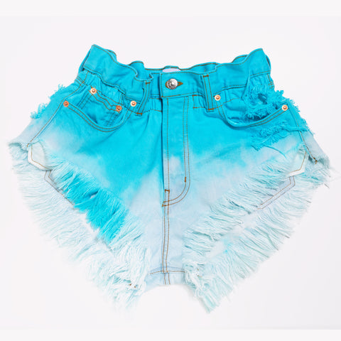Boho Mermaid Vintage High Waisted Shorts