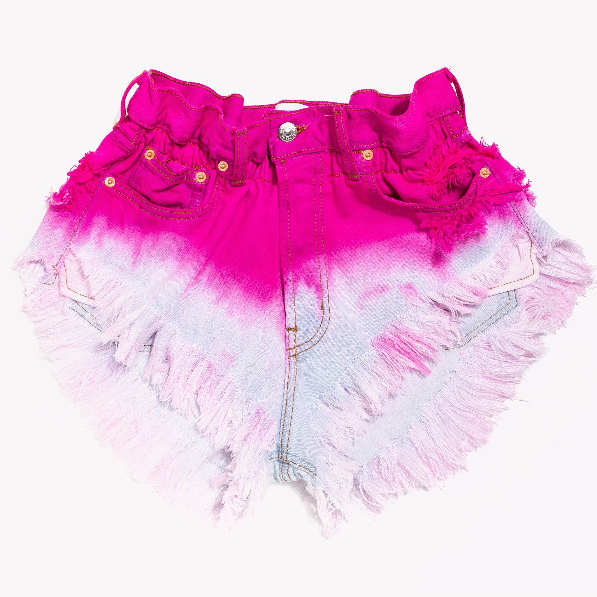 Boho Candy Pink Vintage High Waisted Shorts