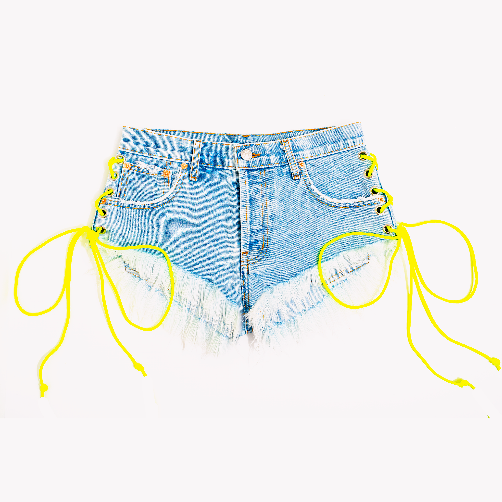 Lace up 2025 jean shorts